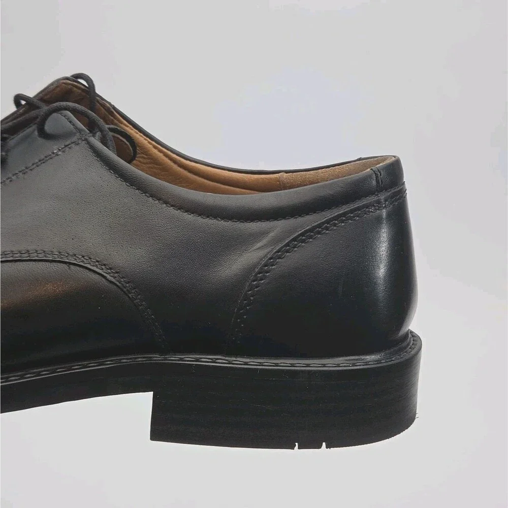 Johnston & Murphy Shoe Black Leather Cap Toe Oxford Men Sz 12 Dress 20-1861